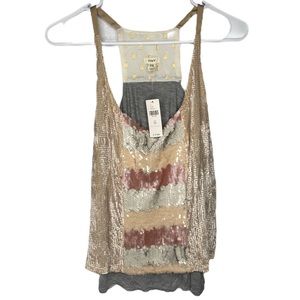 Anthropologie Tiny Sequin Tank Top Size XS‎